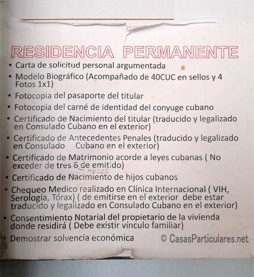 Requisitos oficiales para pedir la residencia en Cuba